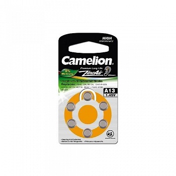 Camelion  ZA13 BL-6 Mercury Free (A13-BP6(0%Hg), батарейка для слуховых аппаратов, 1.4 V,280mAh)  (6 шт. в уп-ке)