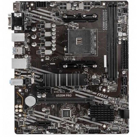 MSI A520M PRO {Soc-AM4 AMD A520 2xDDR4 mATX AC`97 8ch(7.1) GbLAN RAID+VGA+HDMI+DP}