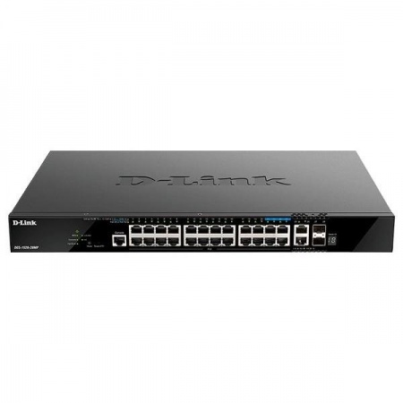 D-Link DGS-1520-28MP/A1A Управляемый L3 стекируемый коммутатор с 20 портами 10/100/1000Base-T, 4 портами 100/1000/2.5GBase-T, 2 портами 10GBase-T и 2 портами 10GBase-X SFP+