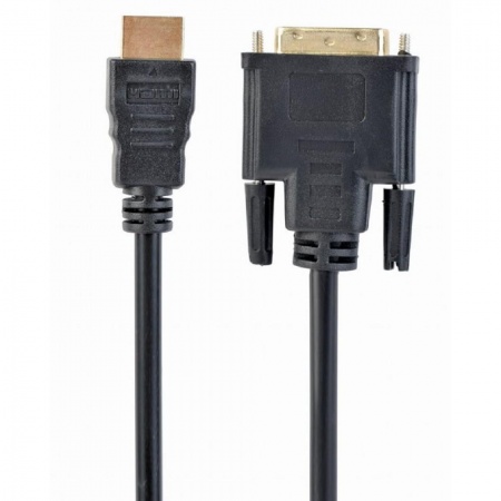Кабель HDMI-DVI Cablexpert, 1.8м, 19M/19M, single link, черный, позол.разъемы, экран [CC-HDMI-DVI-6]