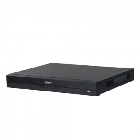 DAHUA DHI-NVR5216-16P-EI 16-канальный IP-видеорегистратор c PoE, 4K, H.265+, видеоаналитика, входящий поток 384Мбит/с, 2 SATA III до 20Тбайт