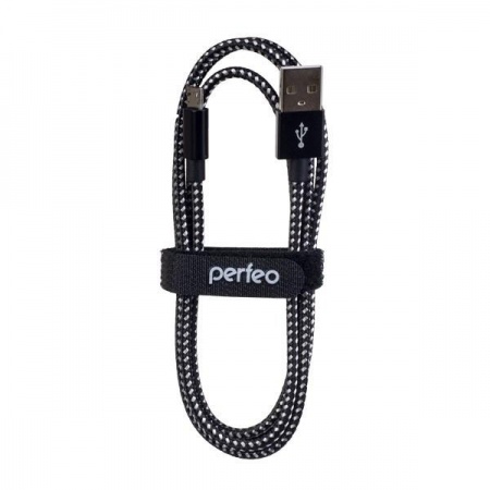 PERFEO Кабель USB2.0 A вилка - Micro USB вилка, черно-белый, длина 3 м. (U4802)