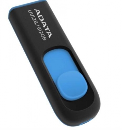 A-DATA Flash Drive 512GB DashDrive USB3.0 черный/синий [UV128 AUV128-512G-RBE]