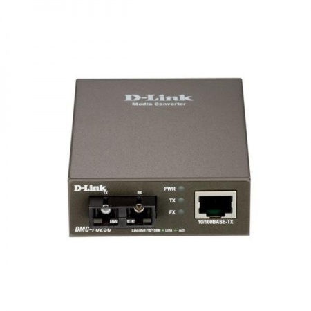 D-Link DMC-G02SC/A1A Медиаконвертер с 1 портом 100/1000Base-T и 1 портом 1000Base-SX с разъемом SC для многомодового оптического кабеля (до 550 м)