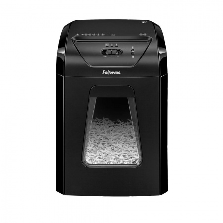 Fellowes Шредер PowerShred® 12C FS-7120101 {DIN P-4, 4х40мм, 12лст., 18лтр.,Safety Lock}