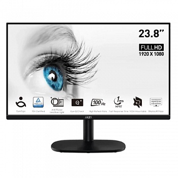 MSI PRO 23.8" MP245V черный {VA 1920x1080 100Hz 4ms 16:9  4000:1 300cd 178/178 D-Sub HDMI}