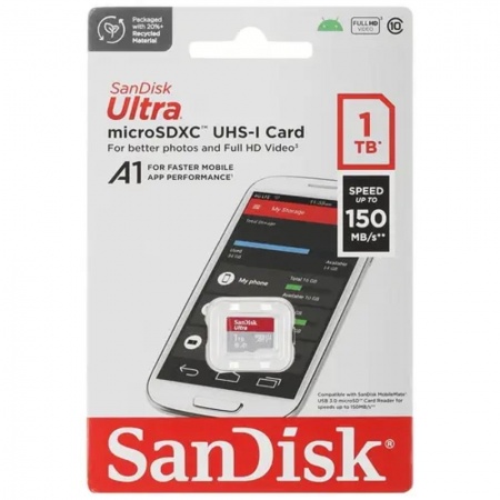 Карта памяти Micro SecureDigital 1Tb SanDisk Ultra microSDXC class 10 UHS-1 A1 SDSQUAC-1T00-GN6MN