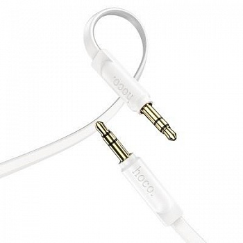 HOCO HC-45385 UPA16/ AUX аудио кабель/3.5 mm jack - 3.5 mm jack/ 2m/ позолоченные контакты/ White
