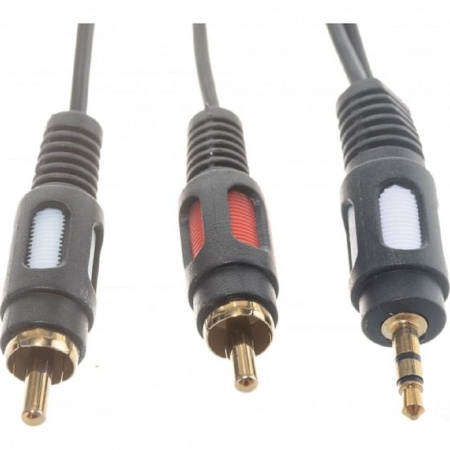 Rexant (17-4234) Шнур Стерео 3,5мм - 2 RCA, 3м, Gold