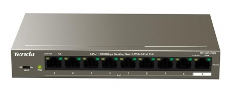 TENDA TEF1109P-8-102W Коммутатор настольный 9-Ports 10/100 Base-TX 8-Ports PoE(PoE бюджет 92W)