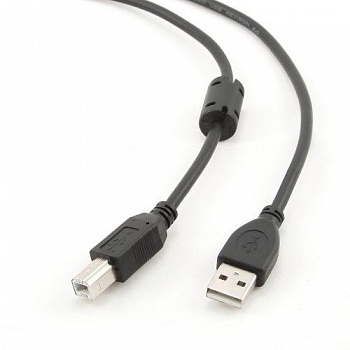 Filum Кабель USB 2.0 Pro, 1.8 м., ферритовое кольцо,  черный, разъемы: USB A male-USB B male, пакет. [FL-CPro-U2-AM-BM-F1-1.8M] (894162)