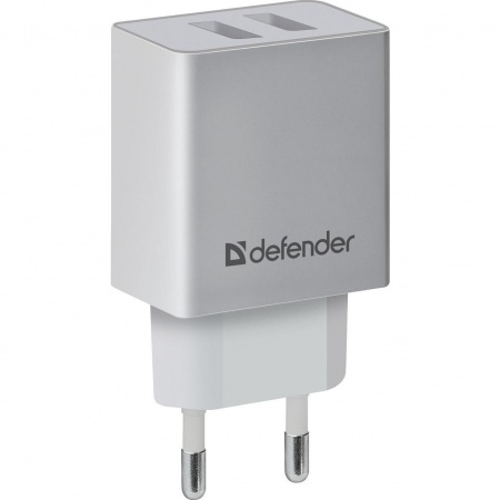 Defender Сетевой адаптер 2xUSB, 2.1А , белый (UPA-22) (83580)