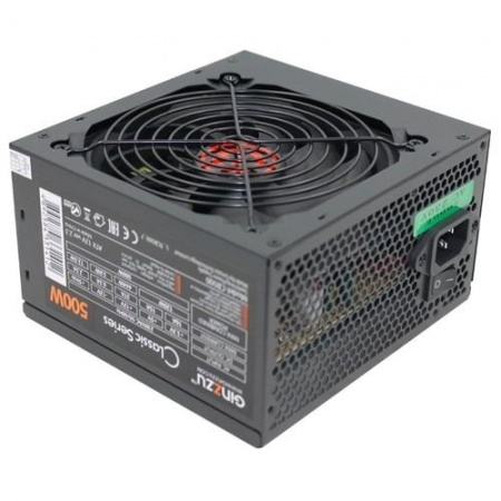 Ginzzu CB500 12CM black,24+4p,PCI-E, 4*SATA, 3*IDE,оплетка MB, кабель питания