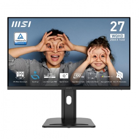 MSI PRO 27" MP273QP E2 {IPS 2560x1440 100Hz 1ms 178/178 1000:1 400cd 2xHDMI2.0 Displayport1.2 2x2W Pivot Height VESA} [9S6-3PB69H-043]