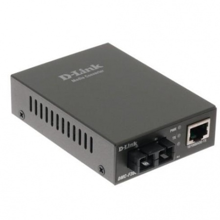 D-Link DMC-F30SC/B1A Медиаконвертер с 1 портом 10/100Base-TX и 1 портом 100Base-FX с разъемом SC для одномодового оптического кабеля (до 30 км)