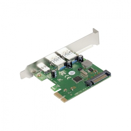 Exegate EX283719RUS Контроллер EXE-323 PCI-E 2.0, 2*USB3.0 ext + 1*Type-C, разъем доп.питания (OEM)