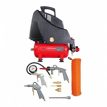 FUBAG SERVICE MASTER KIT Компрессор+набор из 6 предметов [646031/8213790KOA604 (8213790KOA542)/6460] (Ресивер, л 6 Производит., л/мин 180 Давление, бар 8 Мощность, кВт1.1 Напряжение, В 220 Вес, кг 12)