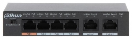 DAHUA DH-PFS3006-4ET-60 4-портовый неуправляемый коммутатор с РоЕ