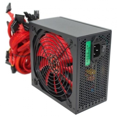 Ginzzu PC800 14CM(Red) 80+ black,APFC,24+4p,4 PCI-E(6+2), 7*SATA, 4*IDE,оплетка, кабель питания,цветная коробка