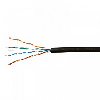 SkyNet Кабель UTP outdoor, медный, FLUKE TEST, кат.5e, однож., (305м) box, черный [CSL-UTP-4-CU-OUT]