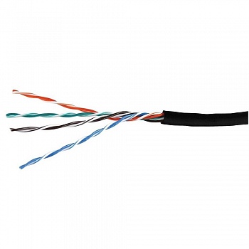 Кабель витая пара Bion BCL-U5480-381 U/UTP, кат.5e, 4x2x0,48 мм AWG 24, медь, одножильный, PE, для внешней прокладки, 305м,черный