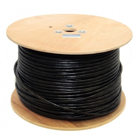 5bites Кабель FS5505-305CPE  FTP / SOLID / 5E / 24AWG / COPPER / PVC(+PE) / BLACK / OUTDOOR / MESSENGER / DRUM / 305M