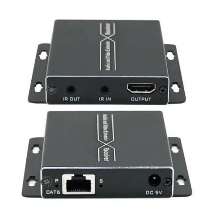 ORIENT VE045IR-2.0, HDMI 4K extender (Tx+Rx), активный удлинитель до 60 м по витой паре Cat6, HDMI 2.0, 4K@60Hz, HDCP2.2, дополнительный выход HDMI, передача ИК (33167)