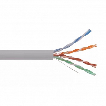 Кабель витая пара Bion BCL-U5448-181 U/UTP, кат.5e, 4x2x0,48 мм AWG 24  медь, одножильный, PVC, для внутренней прокладки, 305м, серый