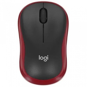 Мышь Wireless Logitech M185 черная/красная, оптическая, 1000dpi, 2.4 GHz/USB-ресивер