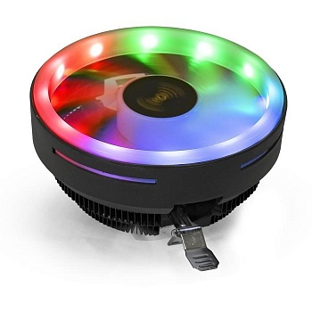 Exegate EX286157RUS Кулер ExeGate Dark Magic EE126R-PWM.RGB (Al black coating, LGA775/1150/1151/1155/1156/1200/AM2/AM2+/AM3/AM3+/AM4/FM1/FM2/754/939/940, TDP 95W, Fan 120mm, PWM, 900-2000RPM, Hydro be