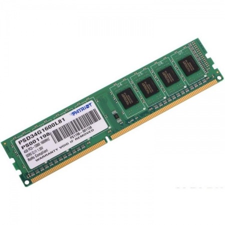 Patriot DDR3 DIMM 4GB (PC3-12800) 1600MHz PSD34G1600L81 1.35V