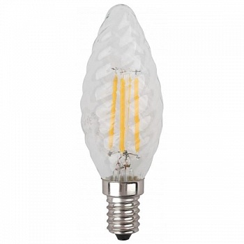 ЭРА Б0027936 Лампочка светодиодная F-LED BTW-5W-840-E14 Е14 / Е14 5Вт филамент свеча витая нейтральный белый свет
