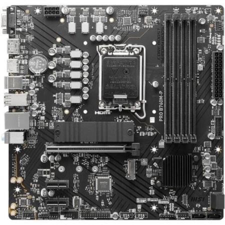 MSI PRO B760M-P {LGA1700, 4xDDR5, 1PCI-Ex16, 2PCI-Ex1,2M.2,4SATA3,1USB3.2 Gen2}