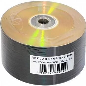 Диски VS DVD-R 4,7 GB 16x Bulk/50 (VSDVDRB5003)