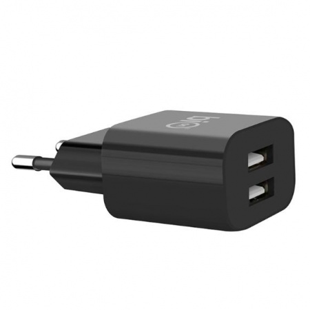 Bion Сетевое Зарядное Устройство, 2*USB-A, 10 Вт, черный [BXP-ADP-2A-10B]