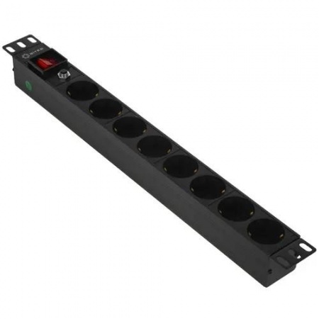 5bites PDU819P-08 Блок розеток  8S / PVC / SWITCH / 1U / 19"