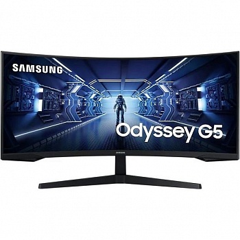 LCD Samsung 34" C34G55TWWI черный {VA 3440x1440 165Hz 1ms 21:9 250cd 178/178 HDMI DisplayPort}