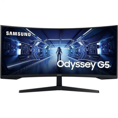 LCD Samsung 34" C34G55TWWI черный {VA 3440x1440 165Hz 1ms 21:9 250cd 178/178 HDMI DisplayPort}