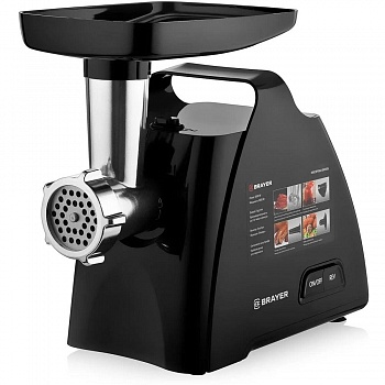 BRAYER 1606BR  Мясорубка 1800 Вт, реверс, черный