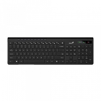 Клавиатура беспроводная мультимедийная Genius SlimStar 7230. 12 мультимедийных клавиш, тонкие клавиши, 2.4ГГц, поддержка приложения Genius Key support.