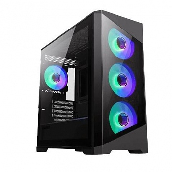 GameMax Корпус Destroyer TGB без БП(ATX, Черн.,USB3.0, Зак.стек., 4*120мм. ARGB , пыл.фильтр)