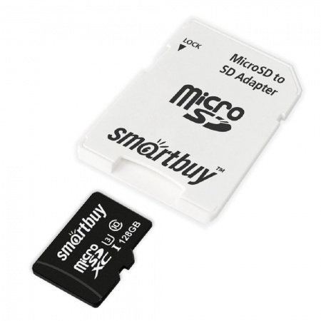 Micro SecureDigital 128GB Smartbuy U3 V30 A1 Advanced R/W up to 90/55 с адапт (SB128GBSDU1A-AD)