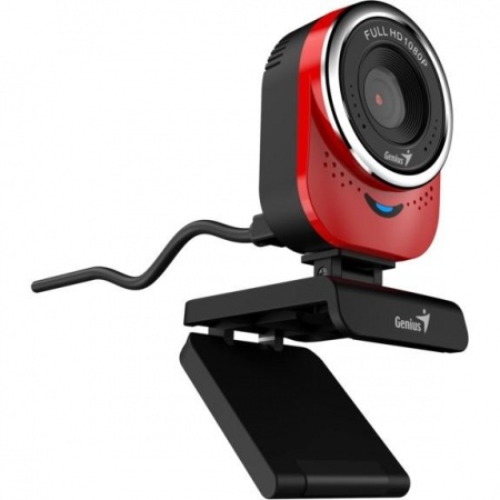 Web-камера Genius QCam 6000 Red {1080p Full HD, вращается на 360°, универсальное крепление, микрофон, USB} [32200002408]