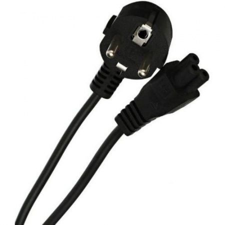 Vcom CE022-CU0.5-3M Кабель питания для ноутбуков 3-pin (угловая Евровилка) <VDE> 3G*0.5mm2 VCOM <CE022-CU0.5-3>, 3m
