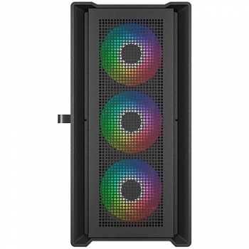 Powercase Alisio Micro X4B V2, Tempered Glass, 4х 120mm ARGB fans, ARGB HUB, чёрный, mATX  (CAMCXB-A4)