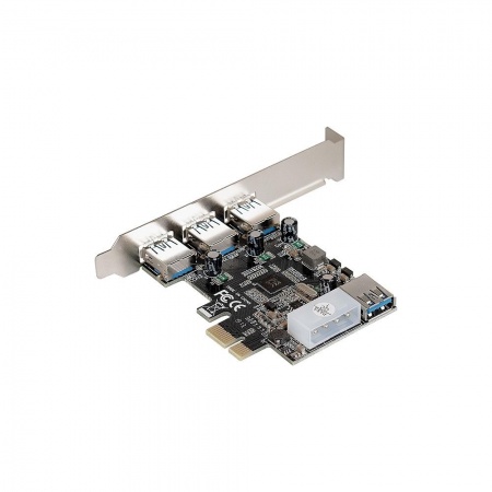 Exegate EX283720RUS Контроллер EXE-367 PCI-E 2.0, 3*USB3.0 ext + 1*USB3.0 int, разъем доп.питания (OEM)