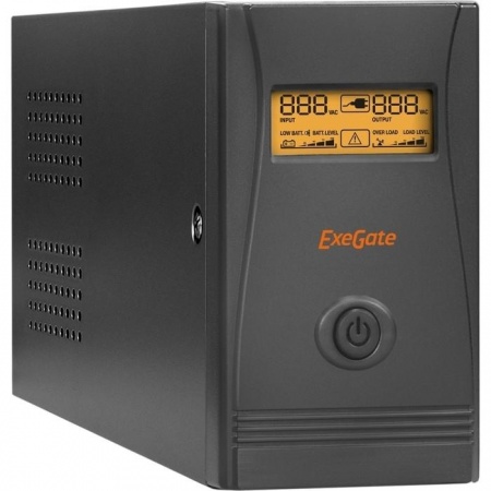 Exegate EP285478RUS ИБП ExeGate Power Smart ULB-850.LCD.AVR.EURO.RJ.USB <850VA/480W, LCD, AVR, 2 евророзетки, RJ45/11, USB, Black>