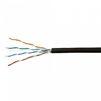 SkyNet Кабель UTP outdoor 4x2x0,46, медный, FLUKE TEST, кат.5e, однож., (100м) box, черный [CSL-UTP-4-CU-OUT/100]