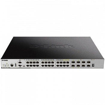 D-Link DGS-3630-28PC/A1ASI Управляемый стекируемый коммутатор 3 уровня с 20 портами 10/100/1000Base-T, 4 комбо-портами 100/1000Base-T/SFP, 4 портами 10GBase-X SFP+ и программным обеспечением SI