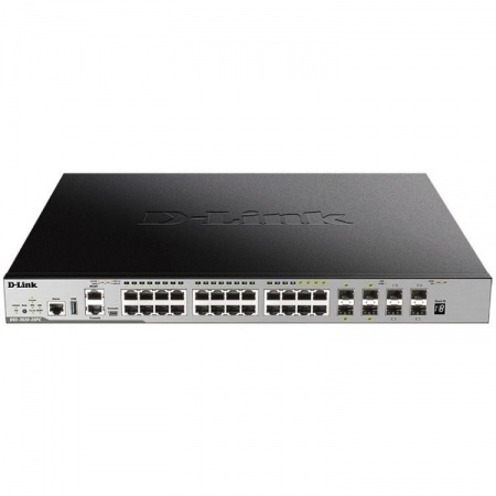 D-Link DGS-3630-28PC/A1ASI Управляемый стекируемый коммутатор 3 уровня с 20 портами 10/100/1000Base-T, 4 комбо-портами 100/1000Base-T/SFP, 4 портами 10GBase-X SFP+ и программным обеспечением SI